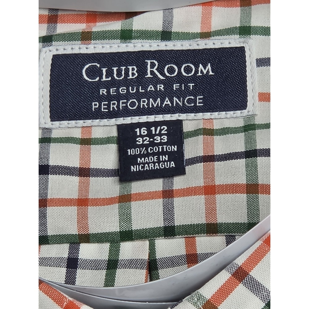 Club Room Men's Regular-Fit Plaid Button Down Shirt SZ: 16/16.5 32/33 LG NWT - Picture 4 of 5